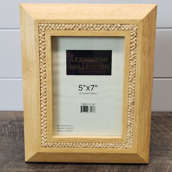 Other - Lexington Collection 5x7 Wood Picture Frame With Wooven Braided Inlay